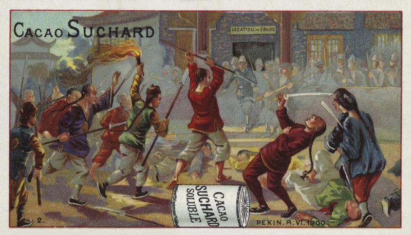 Lutando fora da legação francesa, Beijing, Boxer Rebellion, 8 de junho de 1900 de European School