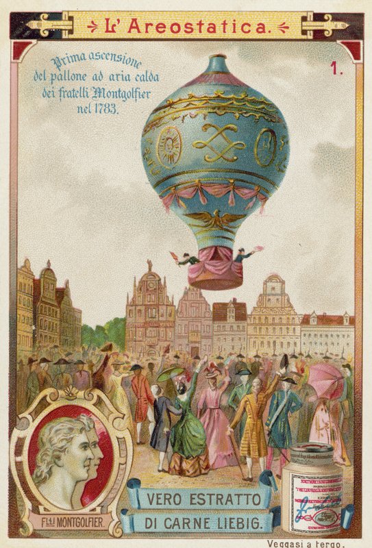 Primeiro vôo livre do balão de ar quente dos Irmãos Montgolfier, 1783 de European School