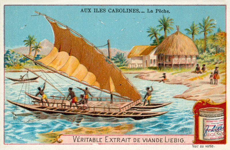 Pesca, Ilhas Caroline (chromolitho) de European School