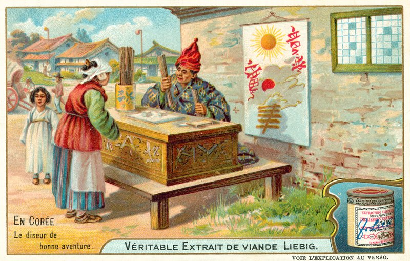 Fortune teller, Coreia (chromolitho) de European School