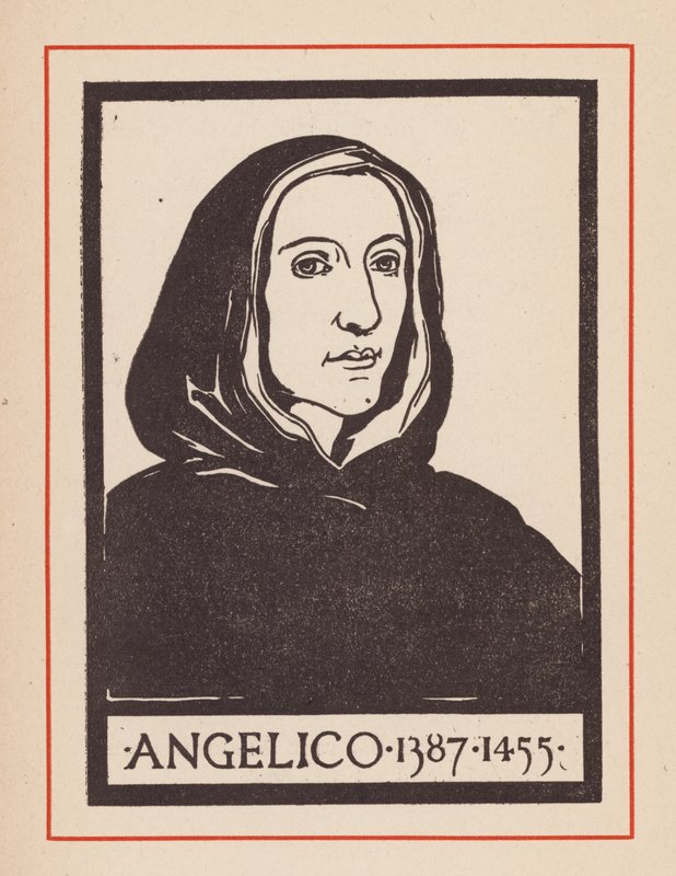 Fra Angelico, artista italiano do Renascimento (litografia) de European School