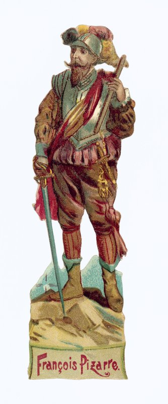 Francisco Pizarro (chromolitho) de European School