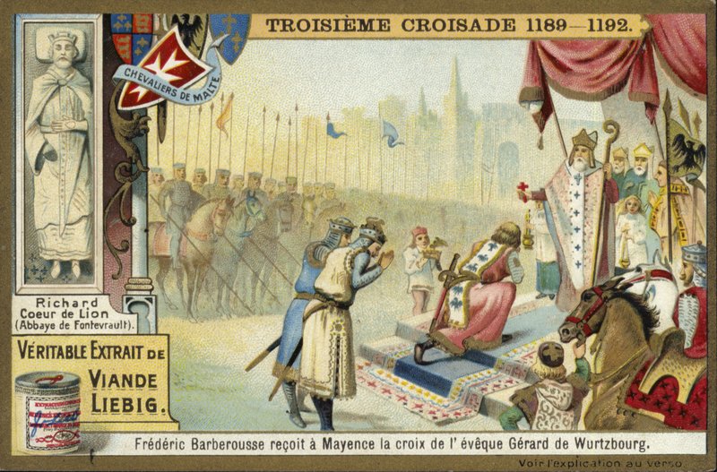 Frederico Barbarossa leva a cruz do Bispo de Wurzburg, Mainz, Alemanha, Terceira Cruzada, 1188 de European School