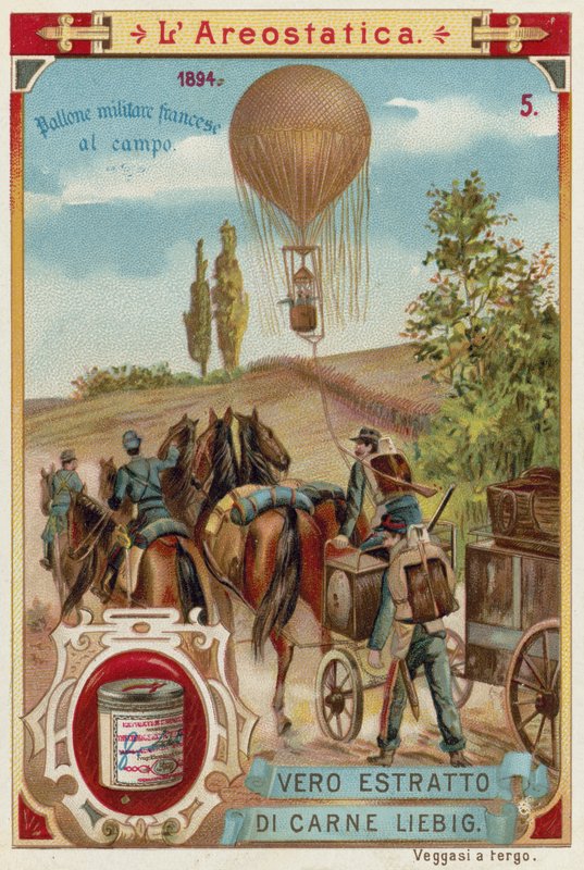 Balão militar francês no campo, 1894 de European School