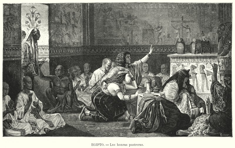 Funeral no Antigo Egipto (litho) de European School