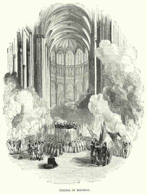 Funeral de Mirabeau (gravura) de European School