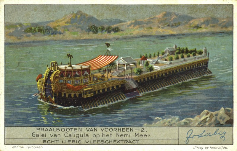 Galera do Imperador Romano Calígula no Lago Nemi, Itália, século I de European School