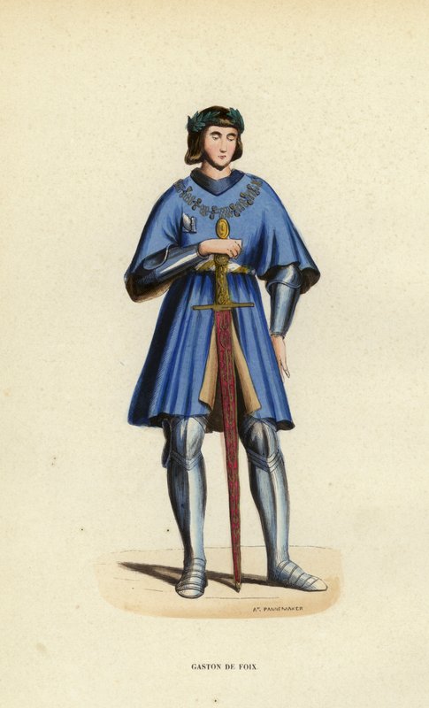 Gaston De Foix (gravação a cores) de European School