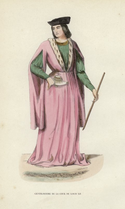 Gentleman Of The Court Of The Court Of Louis XII (gravura a cores) de European School