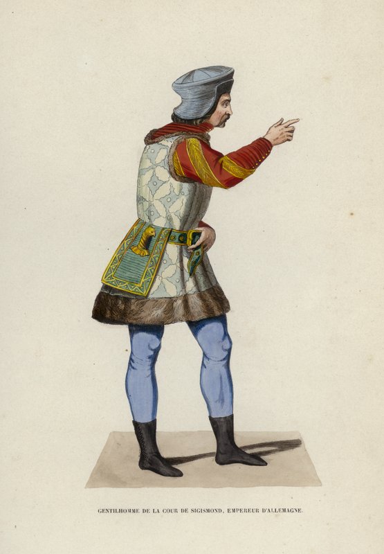 Gentleman Of The Court Sigismund, Emperor Of Germany (gravura colorida) de European School