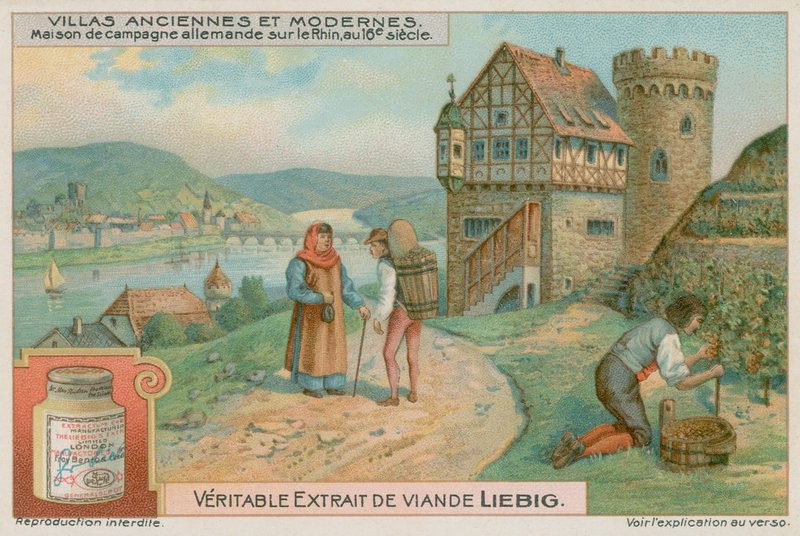 Villa alemã no Reno no século 16 de European School