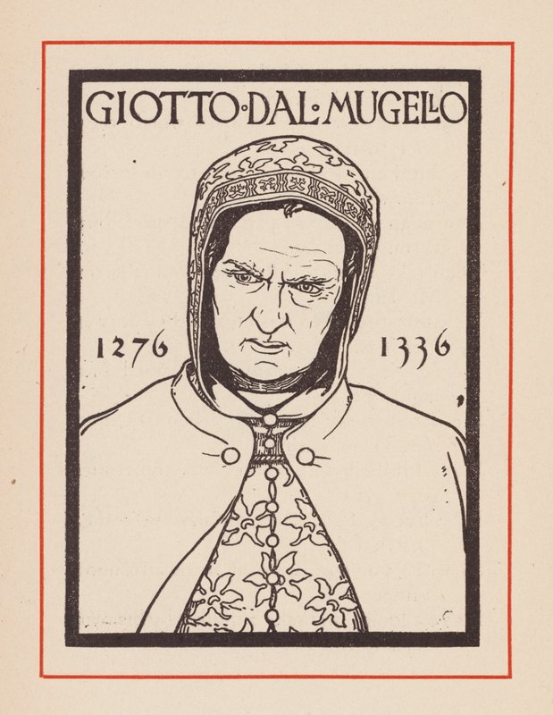 Giotto, artista medieval italiano (litografia) de European School