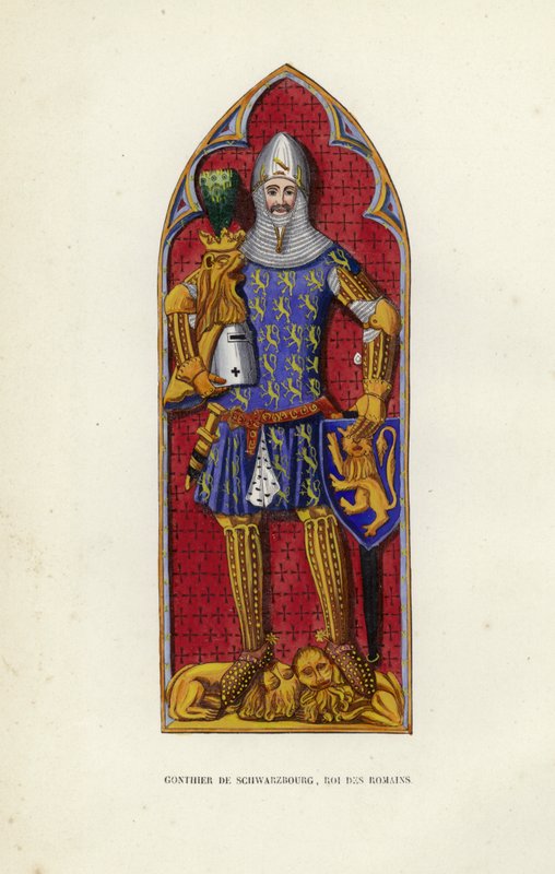 Gonthier De Schwarzbourg, Roi Des Romains (gravura colorida) de European School