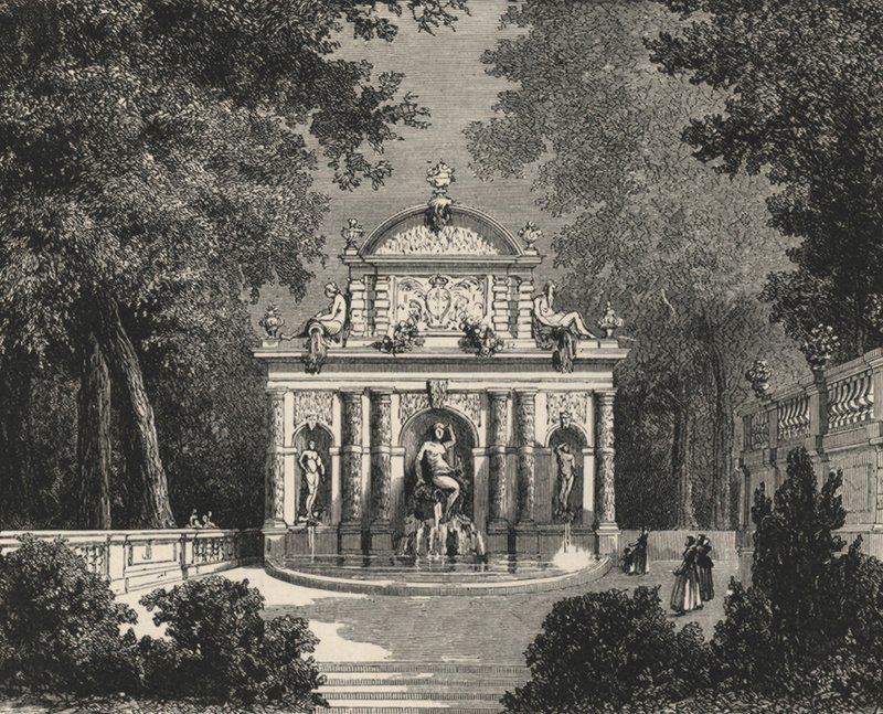 Gruta de Marie de Medicis no Luxemburgo (gravura) de European School