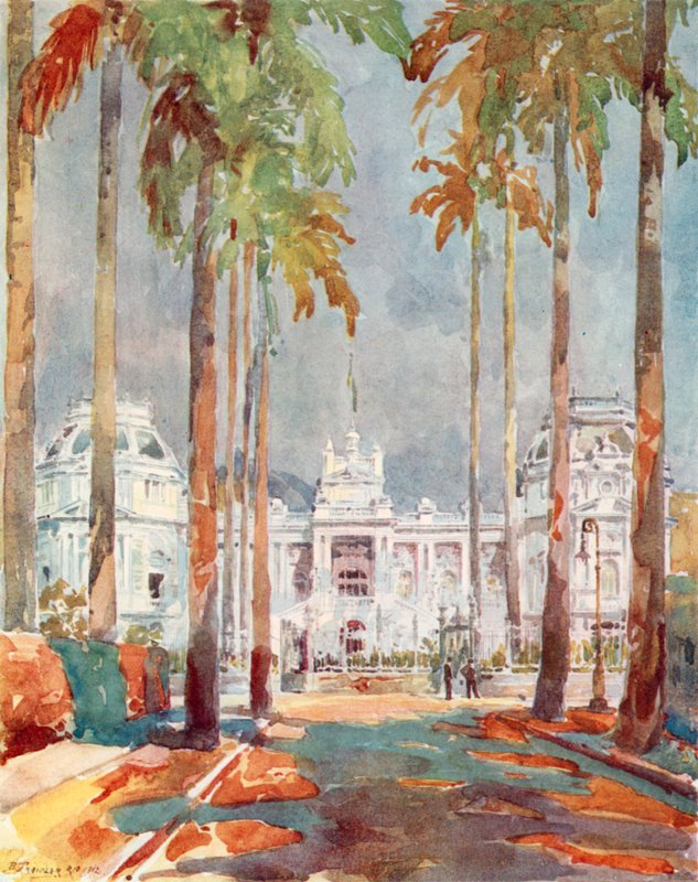 Palácio Guanabara, Residência do Presidente Marechal Hermes da Fonseca (litografia colorida) de European School