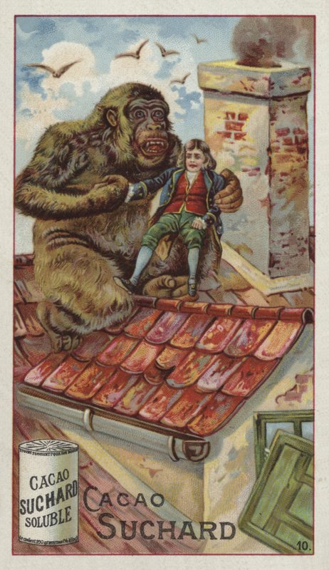 Gulliver levado para o telhado por um macaco de European School