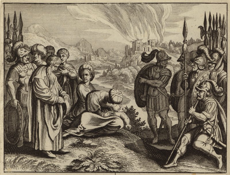Habacuque questionando a punição planejada por Deus a Judá por meio dos babilônios (gravura) de European School