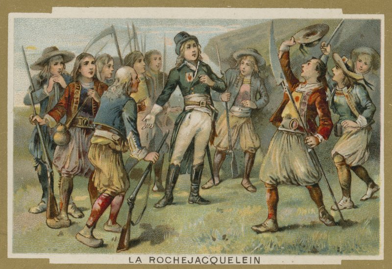 Henri de la Rochejacquelein dirigindo-se a seus soldados, Vendee Revolt, French Revolution de European School