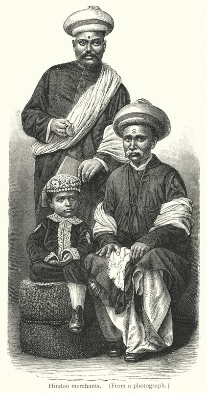 Hindoo comerciantes (gravura) de European School