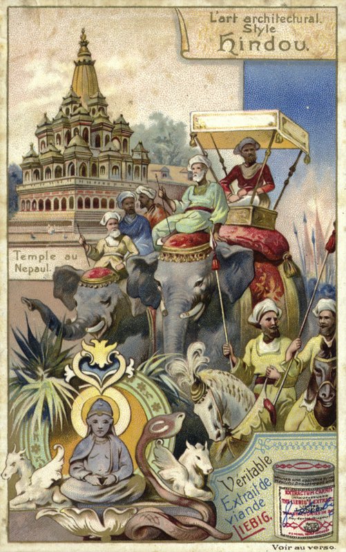 Arquitetura hindu; templo no Nepal de European School
