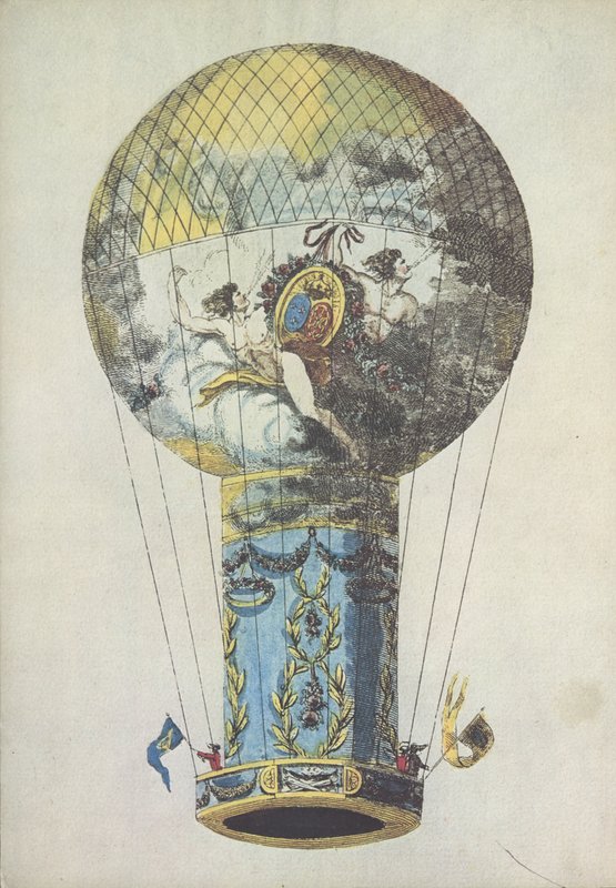 Balão de ar quente (gravação colorida) de European School