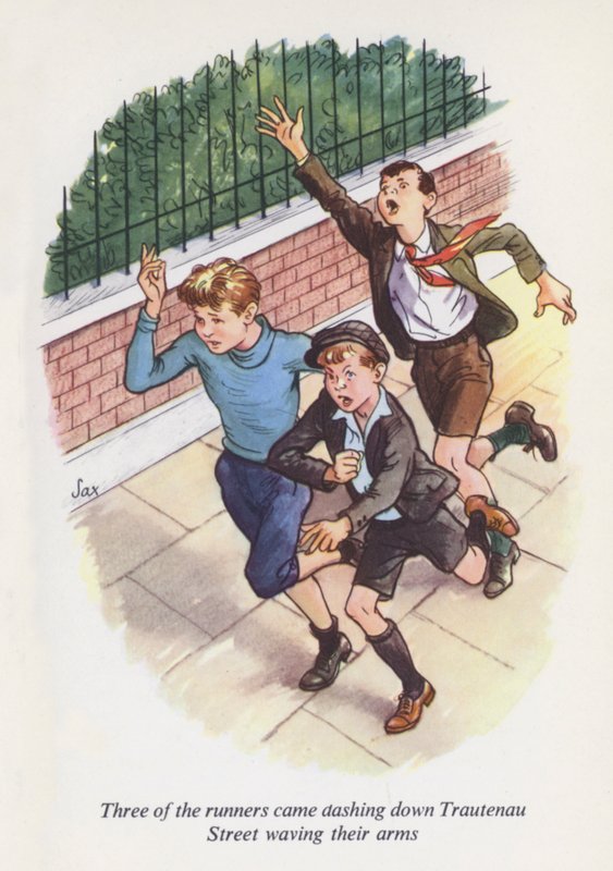 Ilustração para Emil e os Detectives (litografia a cores) de European School