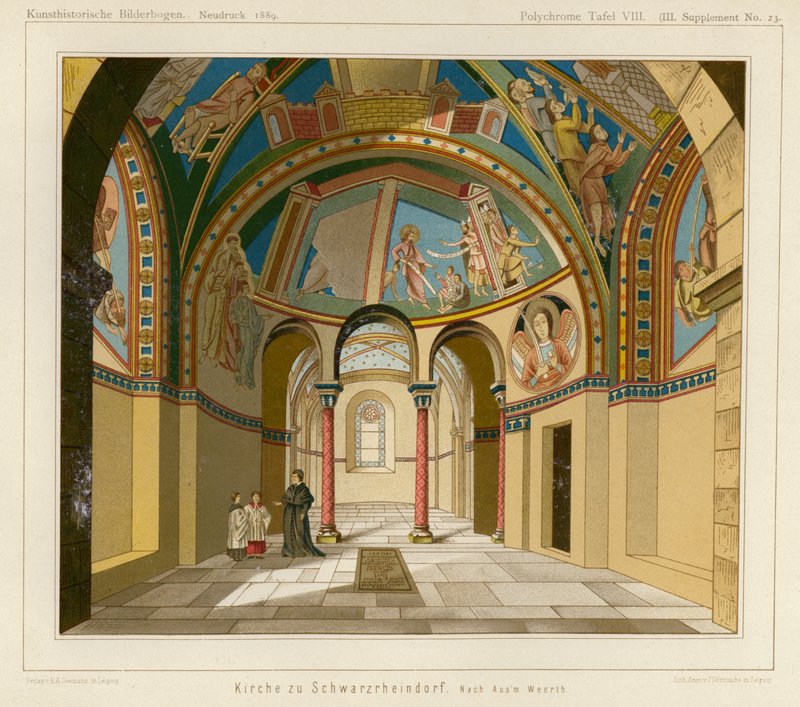 Interior da Igreja de Schwarzrheindorf, Bonn, Alemanha (cor litho) de European School