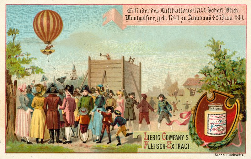 Invenção do balão de ar quente pelos Irmãos Montgolfier, França de European School