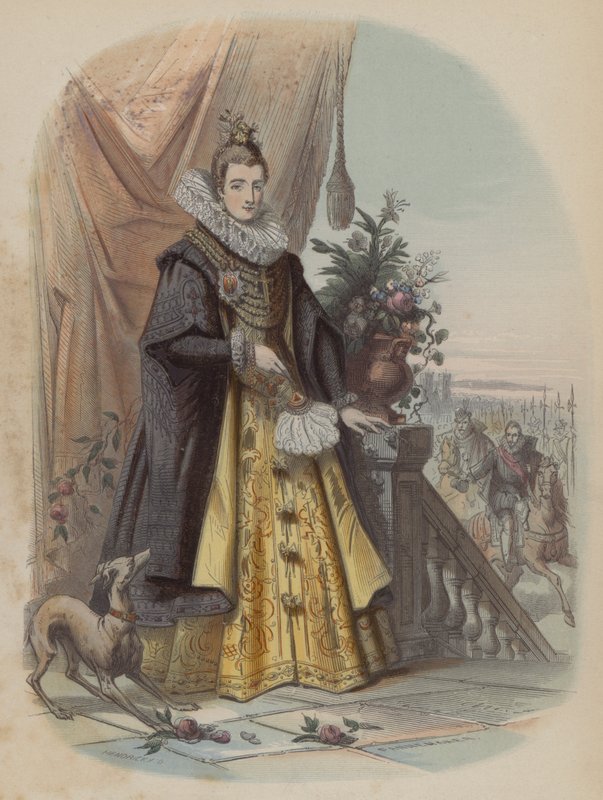 Isabella Clara Eugenia, Soberana da Holanda espanhola (gravura a cores) de European School