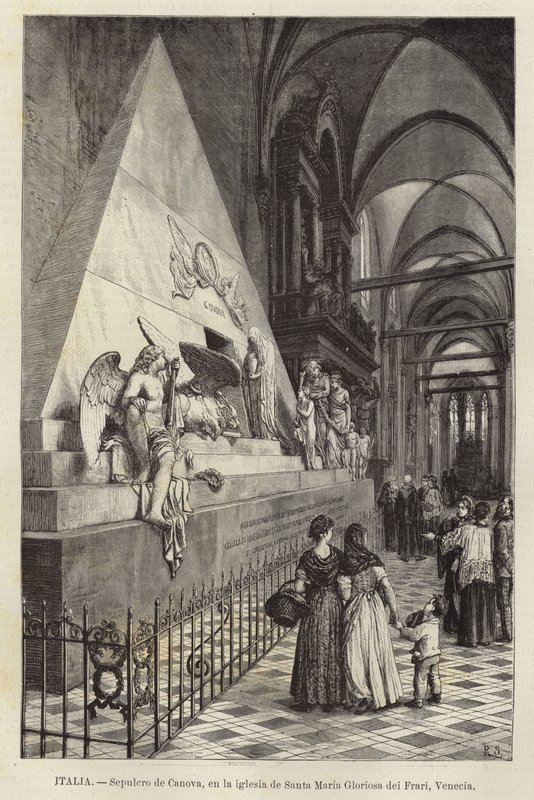 Itália - túmulo de Canova, na igreja de Santa Maria Gloriosa dei Frari, Veneza de European School