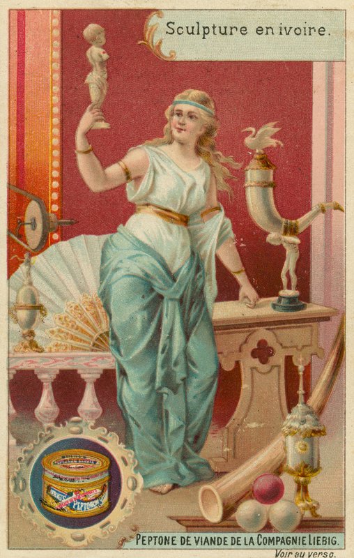 Escultura em marfim (chromolitho) de European School
