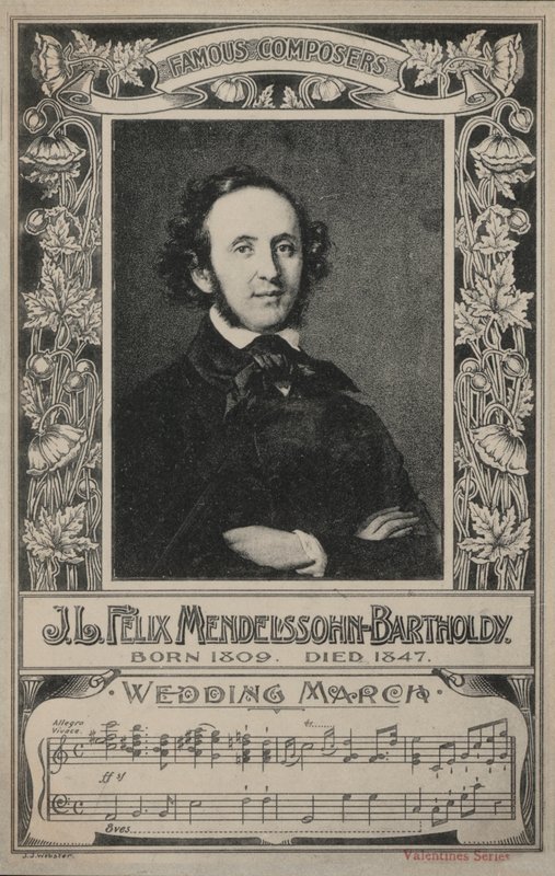J L Felix Mendelssohn-Bartholdy, Retrato (litografia) de European School