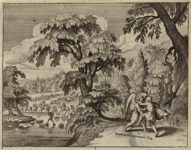 Jacó lutando contra o Anjo (gravura) de European School