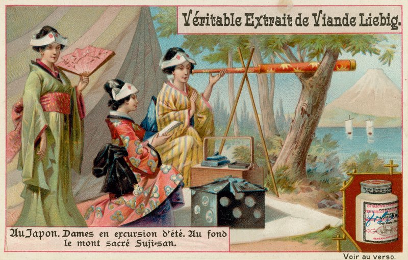 Mulheres japonesas no sopé de Suji-San de European School