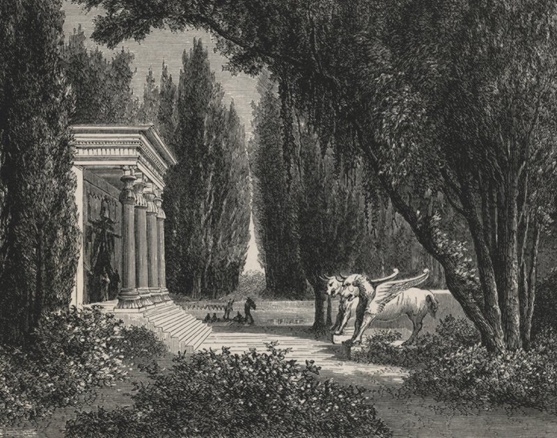 Jardin perse (gravura) de European School