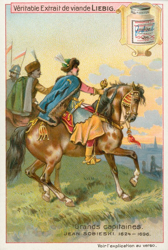 Jean Sobieski, cartão Liebig, início do século XX (cromo) de European School
