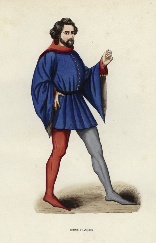 Jovem francês (gravura a cores) de European School