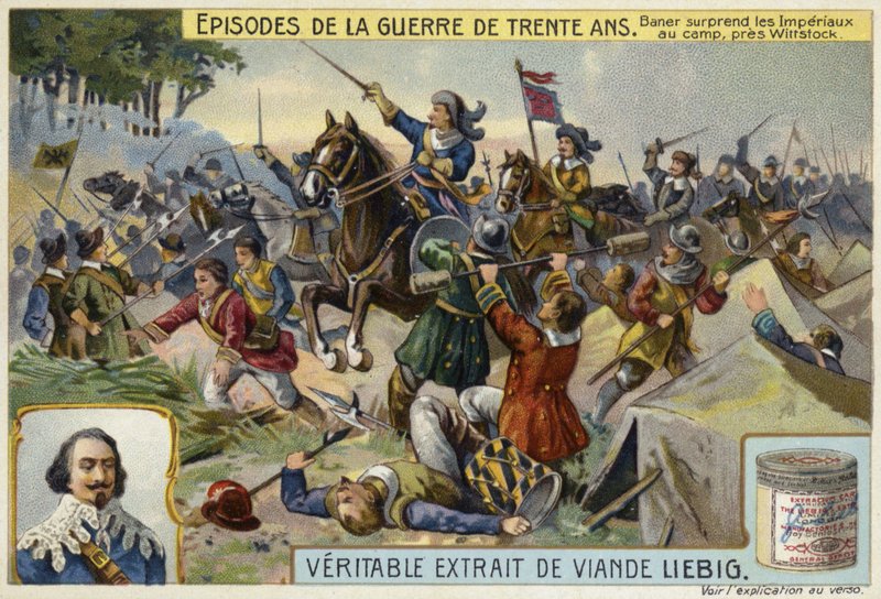 Johan Baner surpreende o exército do Sacro Império Romano no acampamento, perto de Wittstock, Alemanha, 1636 de European School