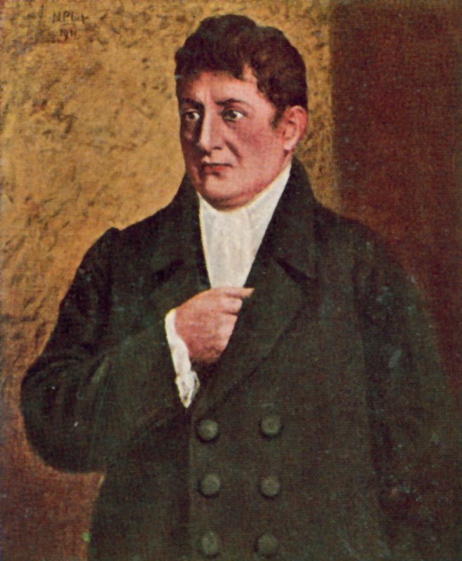 Johann Gottlieb Fichte, filósofo e escritor alemão (litografia a cores) de European School