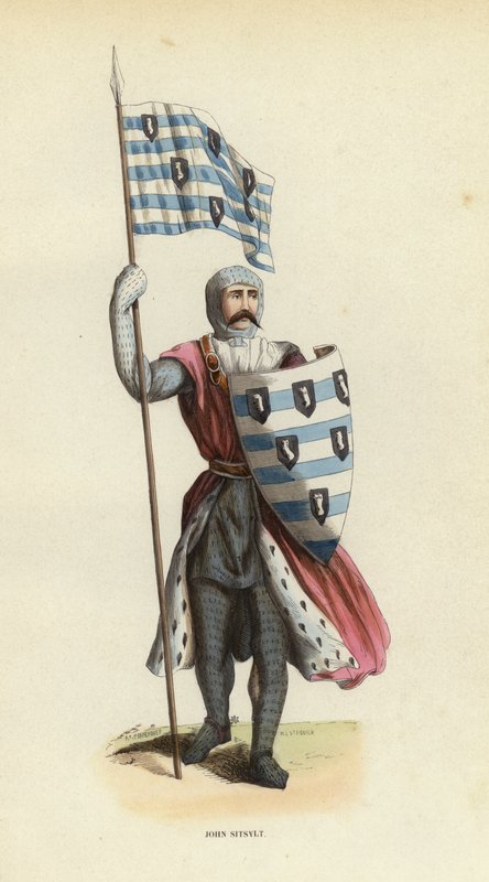 John Sitsylt (gravura colorida) de European School