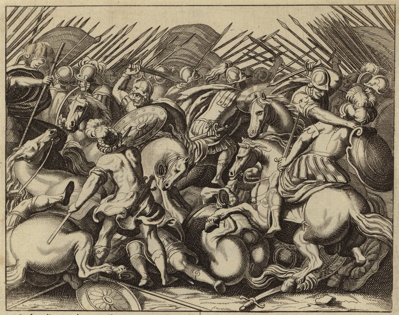 Judas Maccabeus derrotando os Seleucids (gravura) de European School