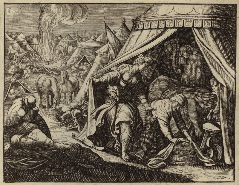 Judite com a cabeça decapitada de Holofernes (gravura) de European School