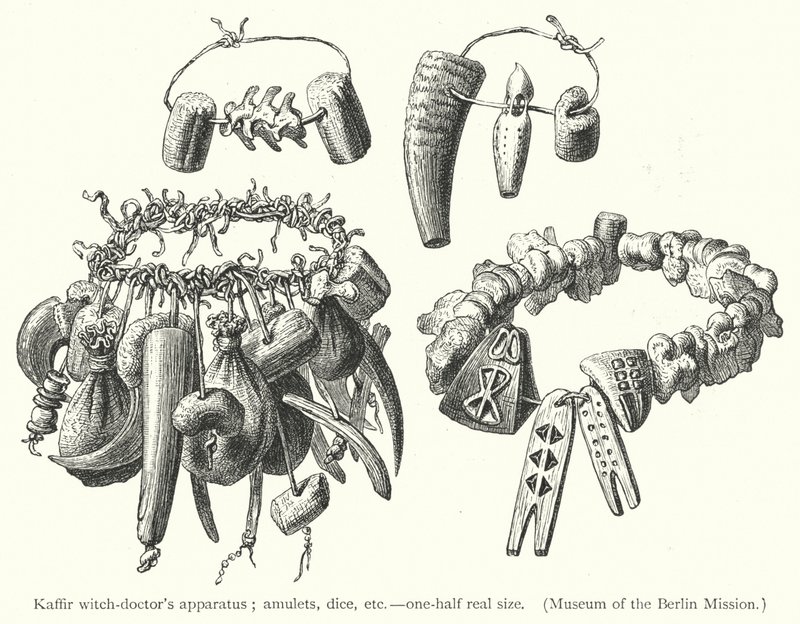 Aparelho de bruxo-médico Kaffir (gravação) de European School