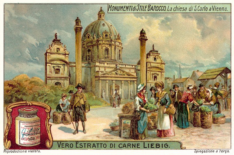 Karlskirche, Viena (chromolitho) de European School