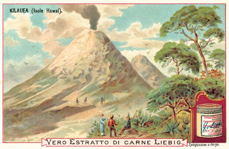 Kilauea, Hawaii (chromolitho) de European School
