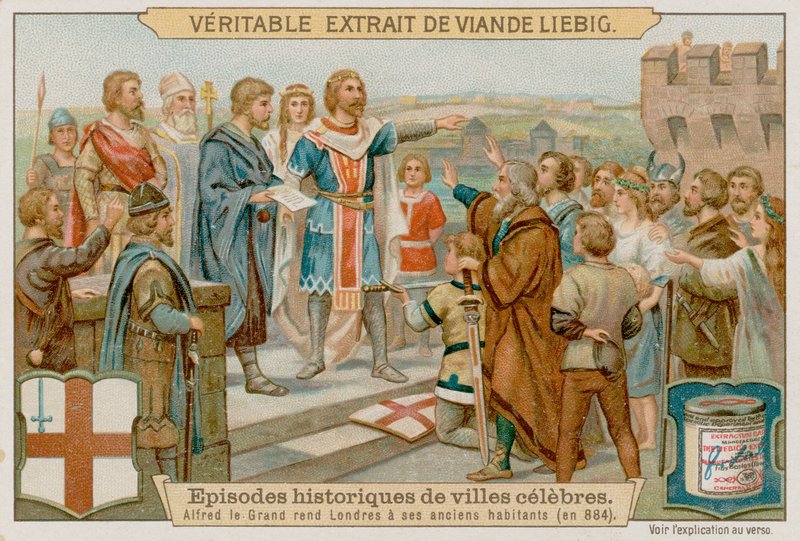 O Rei Alfredo, o Grande, despeja os dinamarqueses de Londres em 884 dC de European School