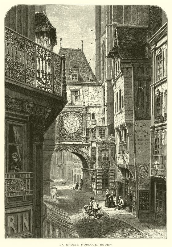 La Grosse Horloge, Rouen (gravura) de European School