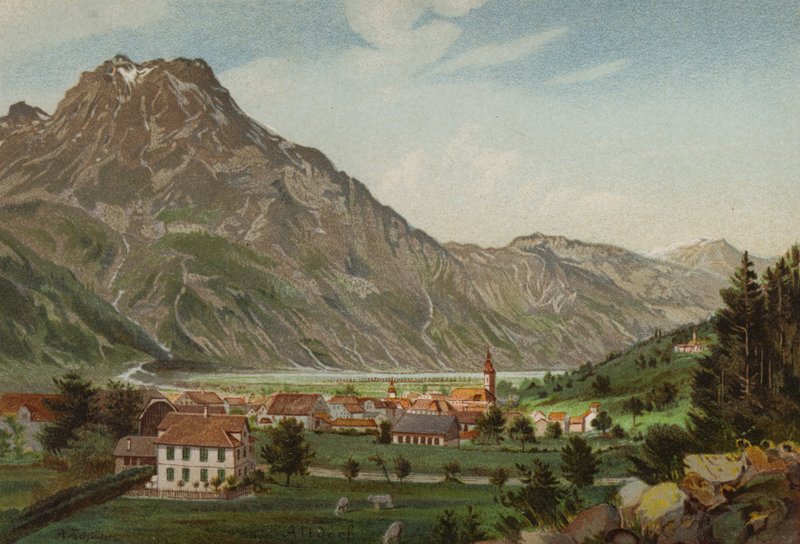 Lago Lucerna: Altdorf (cor litho) de European School