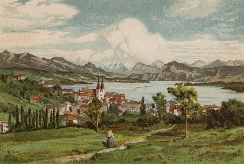 Lago Lucerna: Lucerna (litografia a cores) de European School