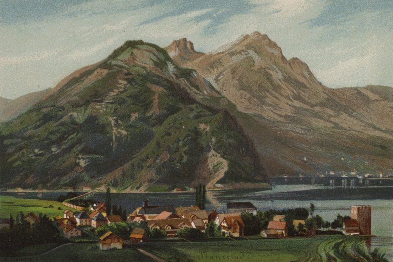 Lago Lucerna: Stansstad (cor litho) de European School
